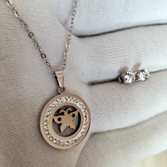 Unique Luxury Necklace Set With Real Stones Inside For Girls